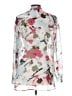 Anne Klein Floral Silver Long Sleeve Blouse Size 12 - photo 2