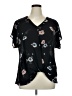 West Kei 100% Polyester Black Short Sleeve Blouse Size XL - photo 1