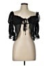 Nasty Gal Inc. 100% Polyester Black Short Sleeve Blouse Size 6 - photo 1
