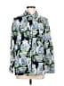 Talbots 100% Cotton Print Blue Long Sleeve Button-Down Shirt Size M - photo 1