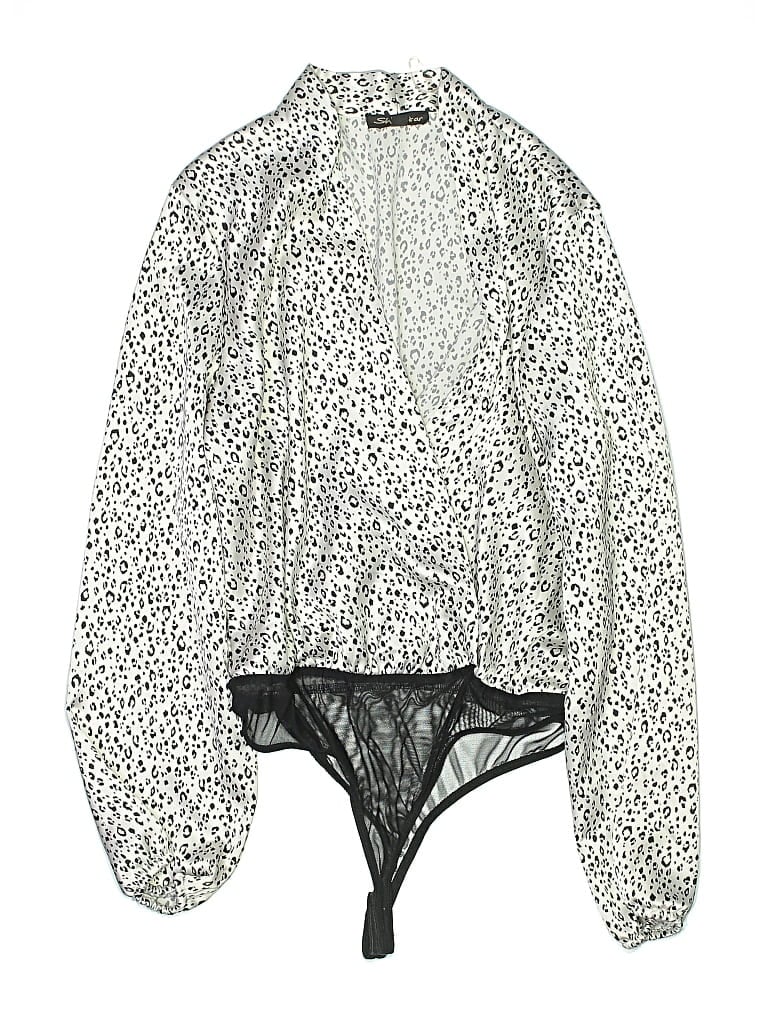 Pre-owned Shinestar Long Sleeve Blouse In Silver