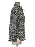 J.Crew 100% Silk Animal Print Silver Long Sleeve Silk Top Size 8 - photo 4
