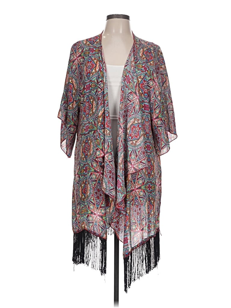 Pre-owned Lularoe Kimono In Gray