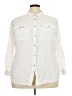 Woman Within 100% Rayon Ivory Long Sleeve Button-Down Shirt Size 22 - 24 - photo 1