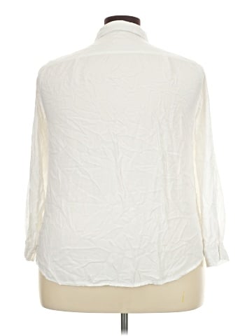 Woman Within Long Sleeve Button-Down Shirt (view 2)