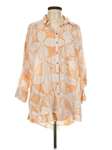 Pilcro 3/4 Sleeve Button-Down Shirt (view 1)