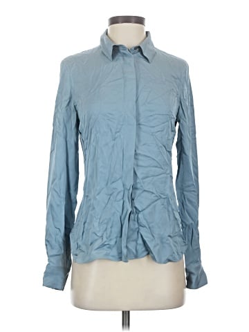Theory Long Sleeve Silk Top (view 1)