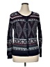 Merona 100% Cotton Print Blue Pullover Sweater Size XL - photo 1