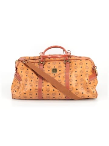 MCM Large Cognac Monogram Viseto Boston Duffle Bag  (view 1)