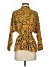 Topshop Animal Print Yellow Long Sleeve Blouse Size 2 - photo 1