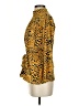 Topshop Animal Print Yellow Long Sleeve Blouse Size 2 - photo 5