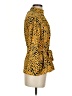 Topshop Animal Print Yellow Long Sleeve Blouse Size 2 - photo 4