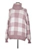 Olive and Oak Checkered-gingham Pink Turtleneck Sweater Size 2X - photo 1