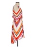 Express 100% Polyester Stripes Multi Color Orange Casual Dress Size S - photo 4