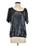 J.Crew 100% Viscose Metallic Silver Short Sleeve T-Shirt Size S - photo 1