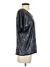 J.Crew 100% Viscose Metallic Silver Short Sleeve T-Shirt Size S - photo 4