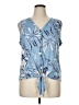Juniper + Lime Blue Sleeveless Blouse Size XL - photo 1