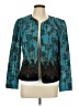 Coldwater Creek 100% Cotton Print Teal Jacket Size 12 - photo 1