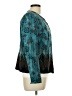 Coldwater Creek 100% Cotton Print Teal Jacket Size 12 - photo 4