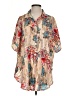 Cupshe 100% Polyester Tropical Tan Short Sleeve Blouse Size S - photo 1