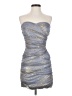 Teeze Me 100% Polyester Metallic Silver Cocktail Dress Size 5 - photo 1