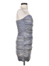 Teeze Me 100% Polyester Metallic Silver Cocktail Dress Size 5 - photo 4