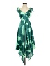 Alexis 100% Polyester Tropical Green Cocktail Dress Size XS - photo 1