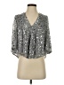 BA&SH Silver 3/4 Sleeve Blouse Size Sm (1) - photo 1