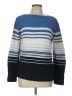 Casual Corner 100% Cotton Stripes Blue Pullover Sweater Size L - photo 1