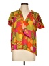 Rose + Olive 100% Polyester Orange Short Sleeve Blouse Size L - photo 1