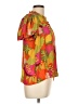 Rose + Olive 100% Polyester Orange Short Sleeve Blouse Size L - photo 4