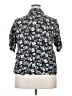 Uniqlo 100% Rayon Floral Blue Short Sleeve Blouse Size XXL - photo 2