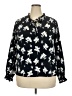 Monday Fun 100% Polyester Floral Black Long Sleeve Blouse Size XXL - photo 1