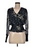 Aqua 100% Polyester Blue Long Sleeve Blouse Size M - photo 1