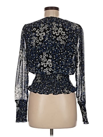 Aqua Long Sleeve Blouse (view 2)