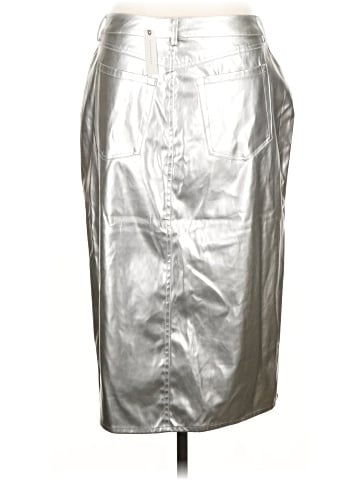 Porridge Faux Leather Skirt (view 2)