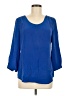 Max Studio 100% Silk Blue 3/4 Sleeve Silk Top Size M - photo 1