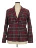 Chadwicks Plaid Burgundy Wool Blazer Size 18 - photo 1
