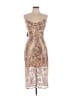 Bebe 100% Polyester Metallic Tan Cocktail Dress Size XL - photo 1