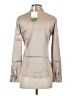 LILYSILK Metallic Tan Long Sleeve Silk Top Size S - photo 2