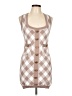 Mable Checkered-gingham Brown Casual Dress Size L - photo 1