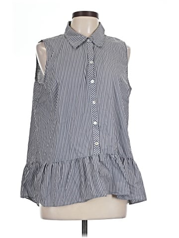LOGO by Lori Goldstein Sleeveless Button-Down Shirt (view 1)