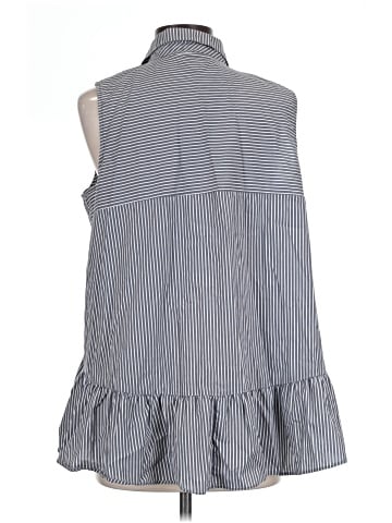 LOGO by Lori Goldstein Sleeveless Button-Down Shirt (view 2)