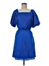 Ann Taylor 100% Polyester Solid Blue Casual Dress Size 8 - photo 1