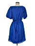 Ann Taylor 100% Polyester Solid Blue Casual Dress Size 8 - photo 2