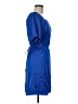 Ann Taylor 100% Polyester Solid Blue Casual Dress Size 8 - photo 4