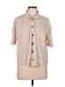 Torrid Stripes Tan Short Sleeve Button-Down Shirt Size Lg Plus (0) - photo 1