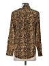 J.Crew 100% Silk Animal Print Gold Long Sleeve Silk Top Size 0 - photo 2
