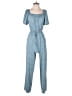 Indigo Rose Checkered-gingham Blue Jumpsuit Size S - photo 1