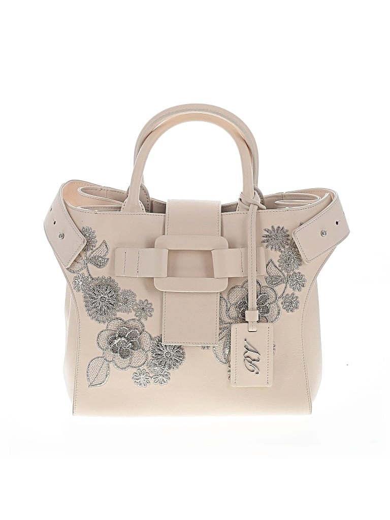 Roger Vivier Leather Satchel, White Floral